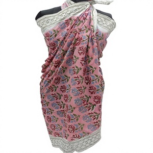 Conjunto de Pareo Hecho a Mano 100% Algodón, Estilo Boho, con Estampado Floral, Secado Rápido, Transpirable, Tallas Grandes, Precio al por Mayor - Product Image 1