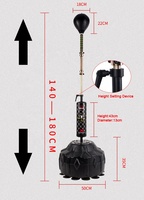 Sac de Boxe Cobra à Réflexe Intense sur Pied Libre, Réglable en Hauteur pour Exercices de Frappe