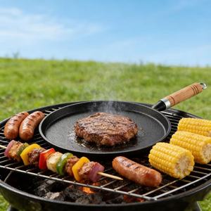 घरेलू और आउटडोर टिकाऊ स्टेक स्किलेट पेन के लिए पर्यावरण के अनुकूल कुकवेयर - Product Image 3