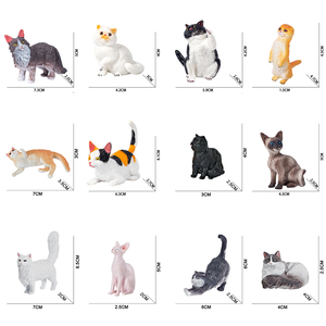 Jinying Nuevo Set de 12 Figuras de Gatos con Accesorios, Huevo Sorpresa, Juego de Imitación, Mini Juguetes de Gato de Plástico para Ensamblar, Set de Juego de Alimentación - Product Image 3