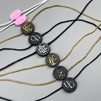 Vente flash : étiquette de suspension en plastique ronde avec cordon en corde, étiquette de suspension pour chaussures, montres, vêtements, avec logo en relief 3D