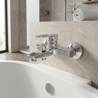 Robinet mitigeur de douche mural pour baignoire, finition chrome poli, avec inverseur à poignée unique pour salle de bain