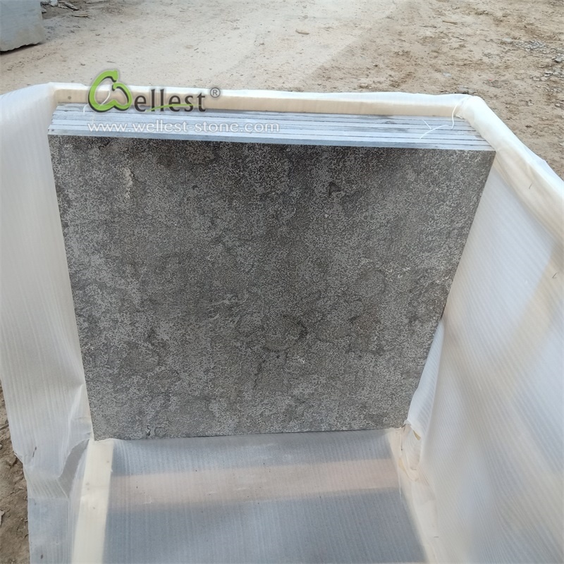 Огненная плитка из синего известняка 60x60 см