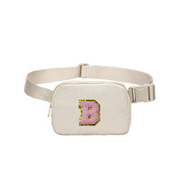 Sac banane personnalisé avec initiales, cadeau d'anniversaire ou de Noël pour filles de 4 à 13 ans, bandoulière réglable, fermeture éclair, forme de boîte, pour activités sportives en extérieur