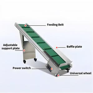Nastro Trasportatore Elettrico Portatile Durevole con Tramoggia, Sistema a Nastro in PVC Alimentare per la Cernita della Frutta - Product Image 2