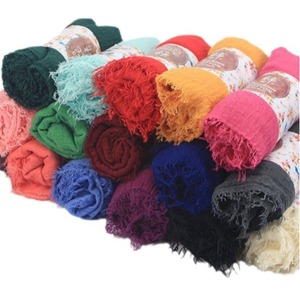 CCY Chine Logo personnalisé Écharpes pour dames Écharpe en coton sergé Foulard en jersey côtelé Hijab Foulard moderne pour musulmanes de Dubaï - Product Image 1
