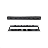 Panel Patch Jaringan Terminasi Vertikal FTP Shielded CAT6A 48 Port untuk Kabel 22-26 AWG