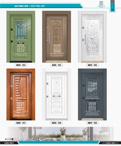 Puerta de seguridad de acero con panel metálico económico para proyectos de vivienda y entradas residenciales - Product Image 5