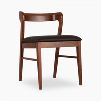 Chaise de siège moderne minimaliste en bois massif corne de bœuf Pu/cuir chaises de salle à manger en bois massif Offre Spéciale