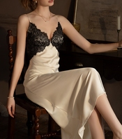 Vêtements de nuit sexy pour femmes, chemises de nuit en satin, robe de nuit en dentelle sexy, lingerie, robe de nuit pour femmes, robe de soirée
