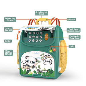 Hucha de regalo para niños con dibujos animados, máquina enrolladora segura con contraseña, hucha de cajero automático, mochila de plástico portátil para niños - Product Image 1