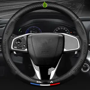 Customize LOGO Carbon Fiber Car Steering Wheel Cover Anti -skid Car Steering Wheel Cover