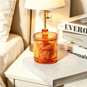 Diffuseur d'arômes sans flamme, pot en verre coloré, ornement en pierre brute de cristal, tasse en verre, tasse à parfum, souvenir pour la maison - Product Image 4