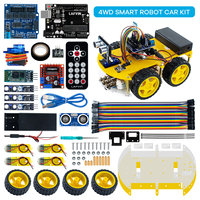 Kits de voiture robot 4x4 multifonctions, module ultrasonique, kit d'assemblage de voiture robot pour Arduino