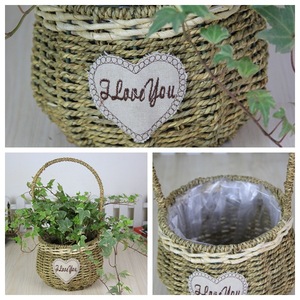 Wicker <b>Flower</b> Baskets Handheld <b>Rectangular</b> Weaved Straw Plant <b>Pots</b> Decorative Gift Basket For Home Garden - Product Image 3