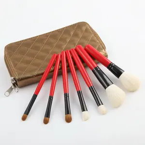 Conjunto de pincéis de viagem, acessórios para maquiagem com bolsa de cosméticos, para pó, base, sombra, de beleza