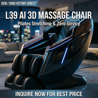 Fauteuil de massage professionnel L39 AI 3D à gravité zéro avec accoudoirs ABS, étirements Pilates, lumière ambiante et température constante pour le corps entier