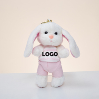 Peluche Lapin Articulé 13CM Lina Bear avec Logo Personnalisé, Pendentif en Peluche Douce, Cadeaux de Pâques, Noël, Thanksgiving, Jouet en Peluche
