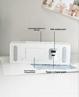 Vente en gros d'horloges numériques multifonctionnelles à affichage LED, design moderne, rappel de médicaments, réveil, matière plastique
