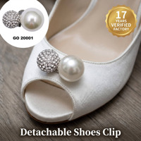 Clips de chaussures amovibles à double perle et strass, accessoires de luxe DIY pour escarpins, chaussures à bout ouvert et talons de mariée pour femmes