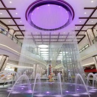 Fontaine à rideau d'eau en acier inoxydable Yanyi Waterscape, câble rouge, design moderne, installation facile, 220V, utilisation extérieure, hôtel, garantie 2 ans