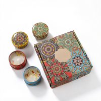 Coffret Cadeau de Bougies Parfumées Artisanales en Cire de Soja, 4 Pièces, en Boîtes Métalliques, Aromathérapie, Décoration d'Intérieur, Cadeau de Fêtes, Vente en Gros, Noël, Moderne