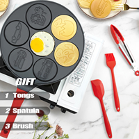 US Deliver 7 trous Pot Diamètre inférieur Mignon Animal Antiadhésif Gaufre Poêle Mini Oeuf Pancakes Pan Cuisson Pancake Pan Set