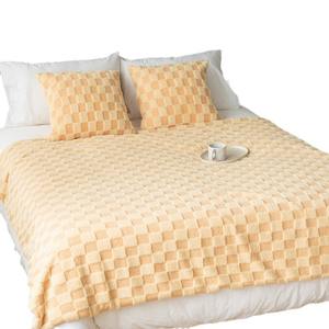 100% 涤纶保暖扔毯时尚镶嵌华夫饼垫扔毯 - Product Image 5