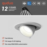 Projecteur LED COB encastré au plafond, en aluminium, anti-éblouissement, à angle de faisceau réglable, pour usage commercial, 10W, 15W, 25W, 30W, vente en gros