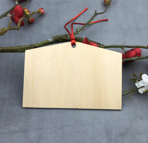 Tùy chỉnh thủ công tự nhiên trống khắc đền thờ cầu nguyện bằng gỗ nhãn Nhật Bản <span class=keywords><strong>ema</strong></span> mong muốn gỗ treo mảng bám - Product Image 5