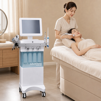 Appareil de soin du visage 14 en 1 à jet d'oxygène et bulles d'eau pour le rajeunissement cutané, lifting du visage H2O2, peeling au diamant à jet d'oxygène