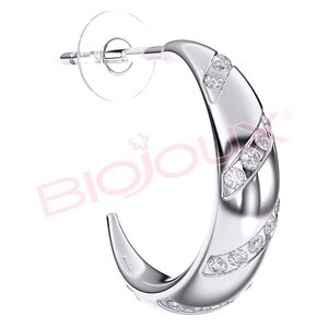 Boucles d'oreilles géométriques Adelaide Hoop 15 mm pour femmes, tendance, en acier inoxydable 316L, bijoux de fête - Product Image 1