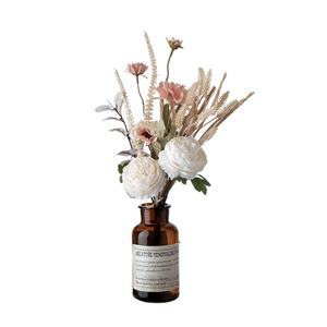 Bouquet de fleurs artificielles CallaFloral, design rose et blanc, décoration d'intérieur, accessoires de mariage CF01237 - Product Image 5