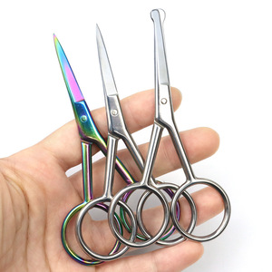 Forbici trucco precisione in acciaio inox-piccolo curvo bellezza Trimmer per le sopracciglia unghie delle ciglia - Product Image 2