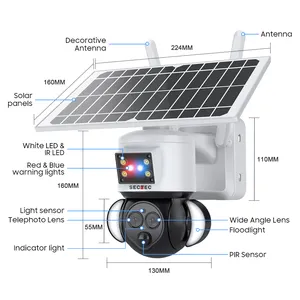 2024 nuevo diseño Sectec HD 6MP 12X Zoom cámara de visión de lente Dual 3K sistema de seguridad impermeable al aire libre productos de vigilancia
