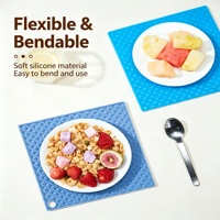 Sous-plat de cuisine en silicone personnalisé, durable, résistant à la chaleur, anti-brûlure, antidérapant, moderne, pour bols et tasses
