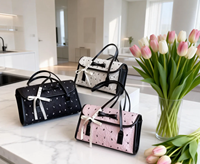 Nouveau sac à main tendance pour femme coréenne, style jeune fille, sac de banlieue à bandoulière unique, à porter sous le bras, avec fermeture éclair à nœud, en polyester, collection automne, design de niche