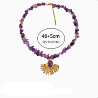 Collar para Mujer Más Vendido con Piedra Natural y Colgante de Borla de Acero de Titanio con Diamantes de Imitación