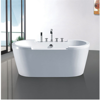 Baignoire de trempage autoportante à usage hôtelier moderne Baignoire de massage en acrylique de couleur blanche