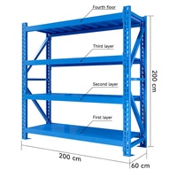 Système de rayonnage d'entrepôt réglable à 3 niveaux, étagères métalliques durables, garage, rayonnage industriel personnalisable