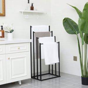 Factory New Modern Eco-Friendly 3-Layer Freestanding Steel <b>Towel</b> Drying <b>Rack</b> for Commercial Use Multifunction Bathroom - Product Image 3