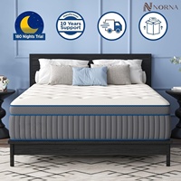 Matelas sur mesure King Queen Double Size en boîte, matelas roulé hybride mousse à mémoire de forme et ressorts ensachés pour chambre à coucher