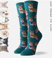Chaussettes drôles avec animaux de dessin animé Hip Hop pour femmes, coupe de cochon de chat, Skateboard, mouvement Calcetines Mujer