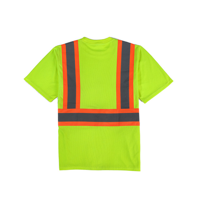 High-visibility Reflective Birds-eye Fabric Short-sleeve Shirt Nighttime Safety Comfortable Breathable Sweat-wicking