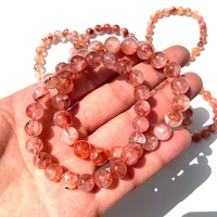 Pierre de guérison en cristal naturel, Quartz de feu, Bracelet de luxe extensible réglable