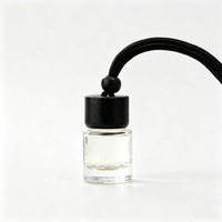 Diffuseur de parfum rond en verre vide de 8 ml avec bouchon en bois pour voiture, flacon suspendu pour désodorisant