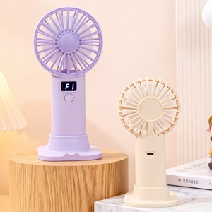 Portable Handheld <b>Fan</b> With Digital Display 5W DC Motor Battery Powered Desk <b>Stand</b> For Indoor Use - Product Image 5