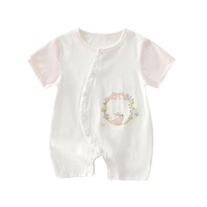 Combinaison pour bébé à manches courtes, été, fine, en pur coton, unisexe, combinaison pour ramper en climatisation - Product Image 3