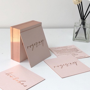 <span class=keywords><strong>Carte</strong></span> de visite personnalisée en or rose avec bordure dorée, petite <span class=keywords><strong>carte</strong></span> de visite carrée pour remercier de votre soutien à ma petite entreprise - Product Image 2