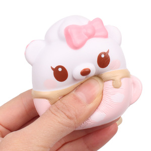 Mochi Bear Tea Cup Toy TPE Slow Rebound <b>Anime</b> <b>Keychain</b> Collectible Figure - Product Image 5